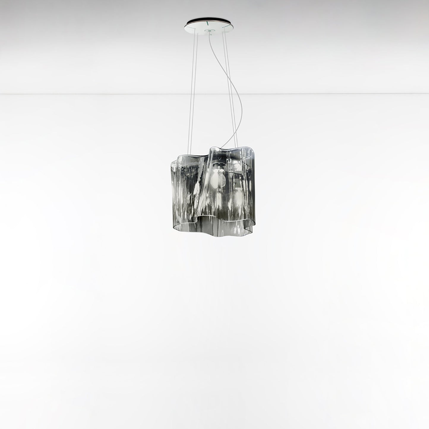 Logico Mini Single Pendant Light in Grey/Smoke/Standard.