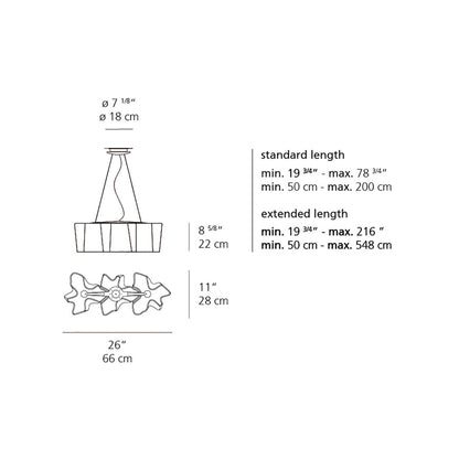 Logico Triple Linear Pendant Light - line drawing.