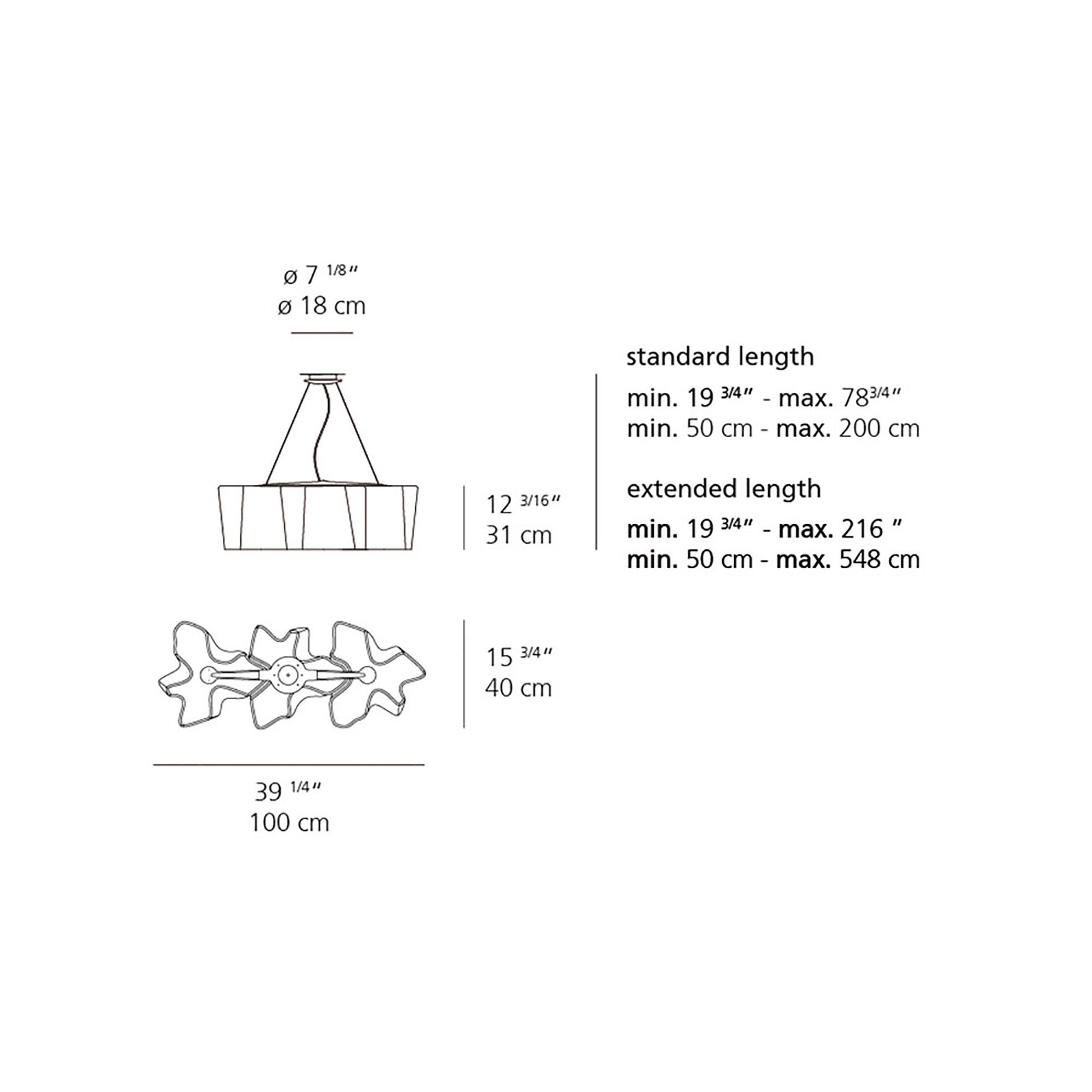 Logico Triple Linear Pendant Light - line drawing.