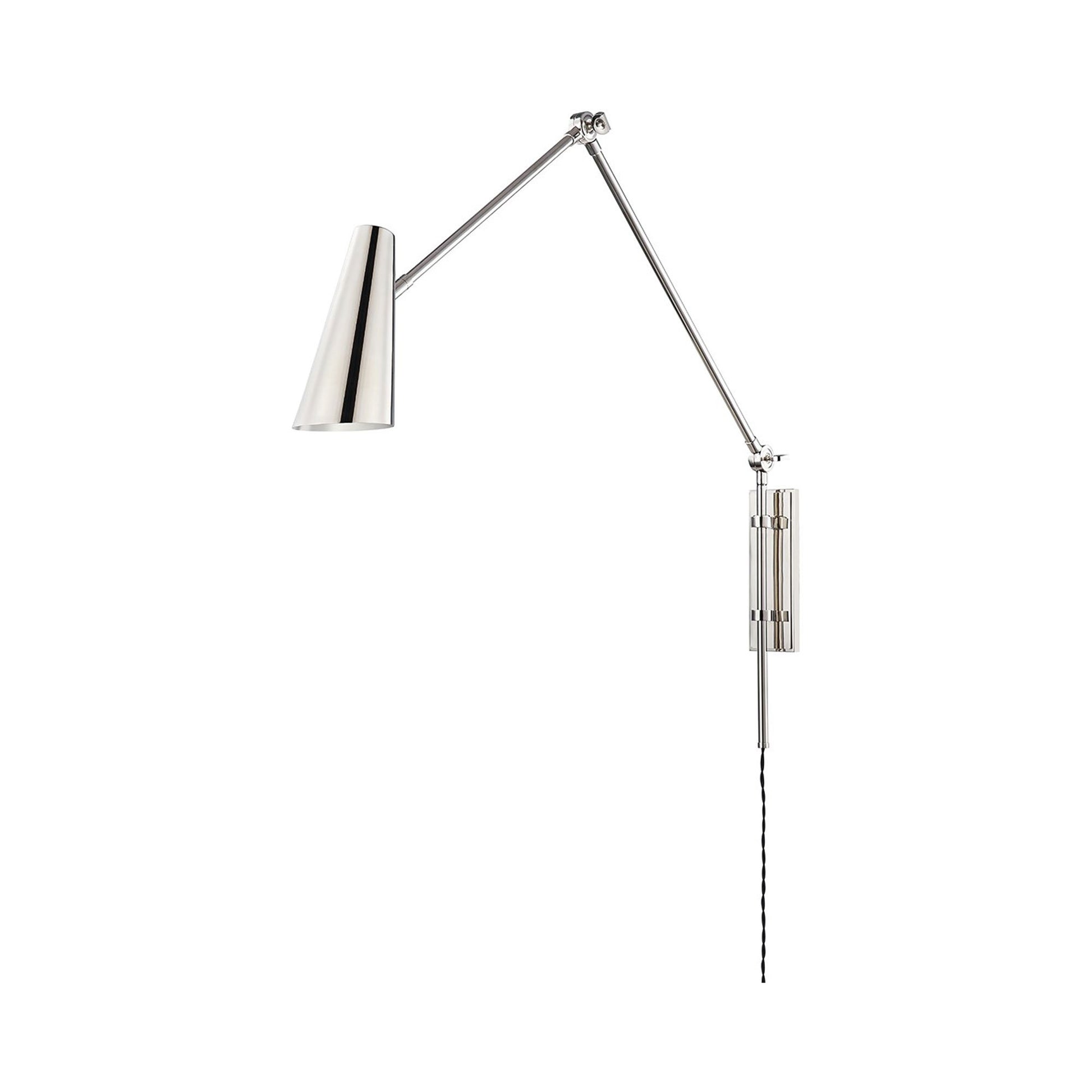 Lorne Wall Light in Polished Nickel.
