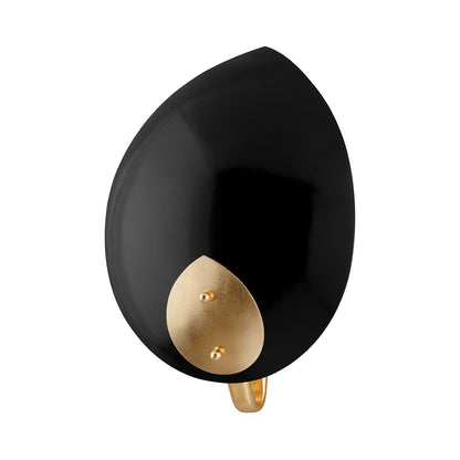 Lotus Wall Light in Gold Leaf/Black.