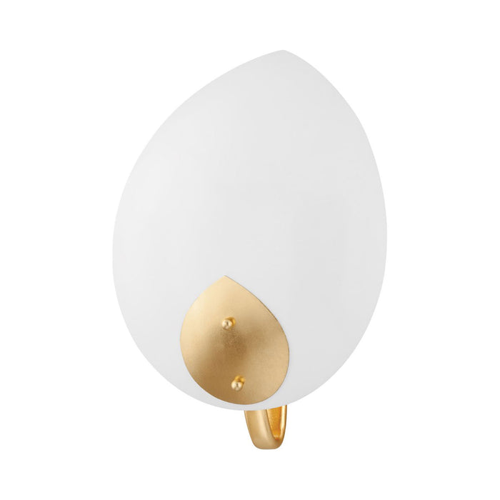 Lotus Wall Light in Gold Leaf/White.