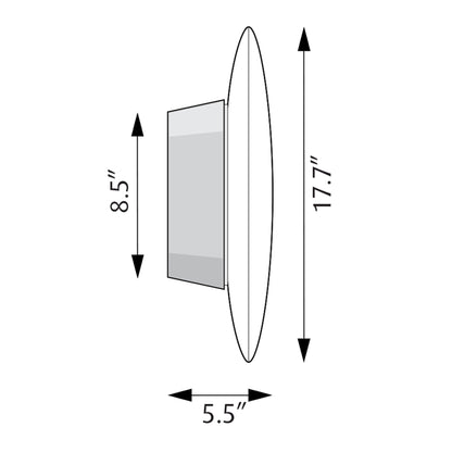 AJ Eklipta Wall Light - line drawing.