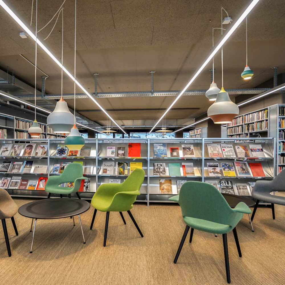 Cirque Pendant Light in library.