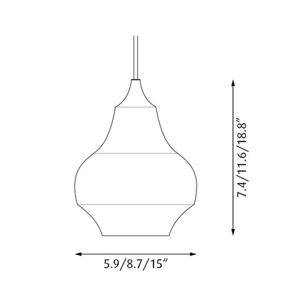 Cirque Pendant Light - line drawing.