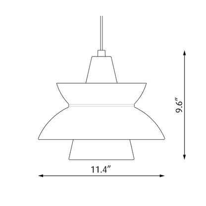 Doo-Wop Pendant Light - line drawing.