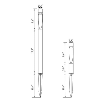 Flindt Garden Outdoor LED Bollard - line drawing.