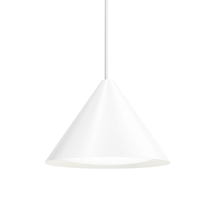 Keglen LED Pendant Light in White (15.7-Inch).
