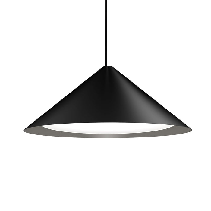Keglen LED Pendant Light in Black (25.6-Inch).