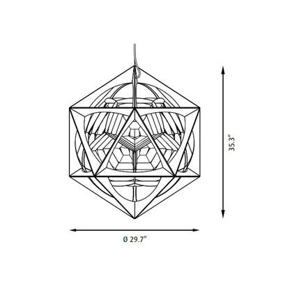 OE Quasi Pendant Light - line drawing.