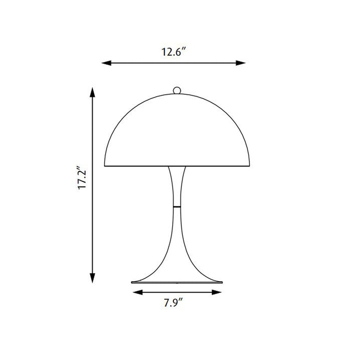 Panthella 320 Table Lamp - line drawing.