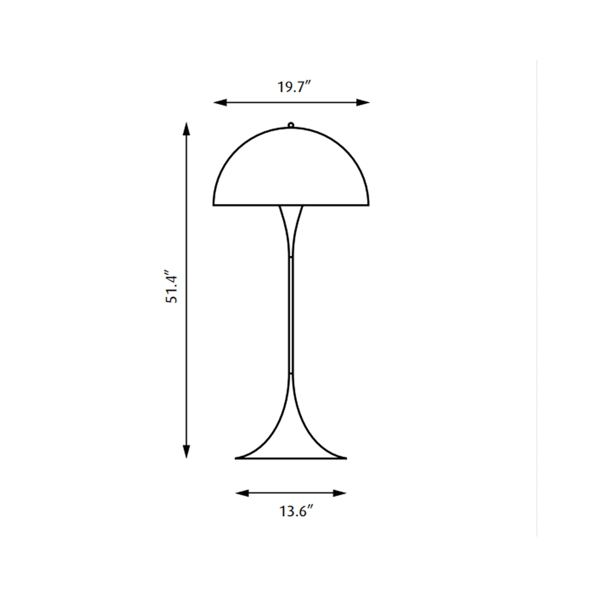 Panthella Floor Lamp - line drawing.