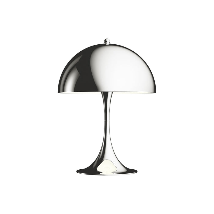 Panthella LED Mini Table Lamp in High Lustre Chrome Plated.
