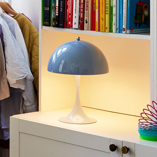 Panthella LED Mini Table Lamp in bedroom.