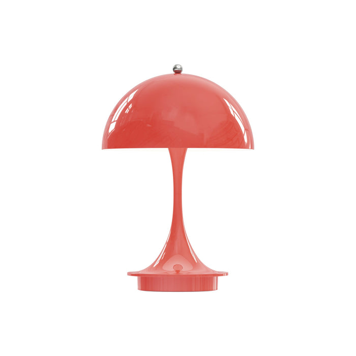 Panthella LED Portable Rechargeable Table Lamp in Coral.