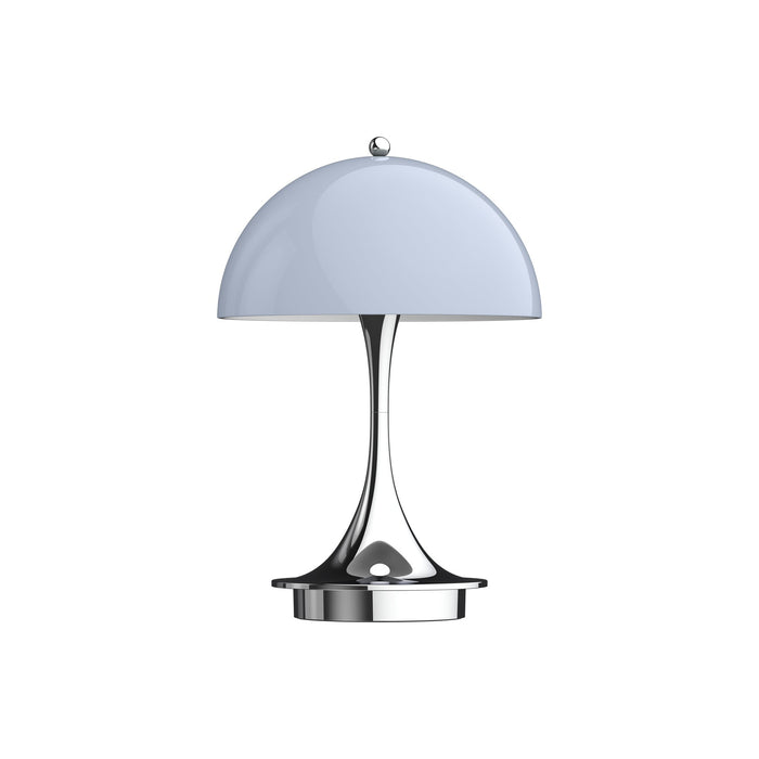 Panthella LED Portable Rechargeable Table Lamp in Grey Opal Acrylic.