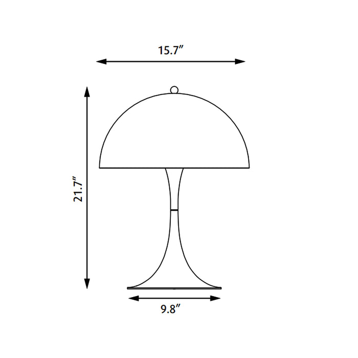 Panthella Table Lamp - line drawing.