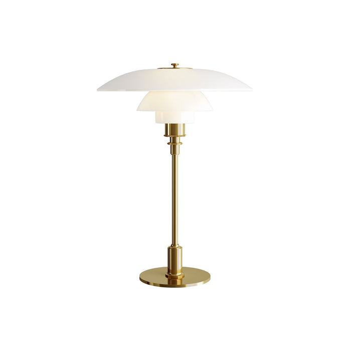 PH 3½-2½ Glass Table Lamp in Brass Metalized.
