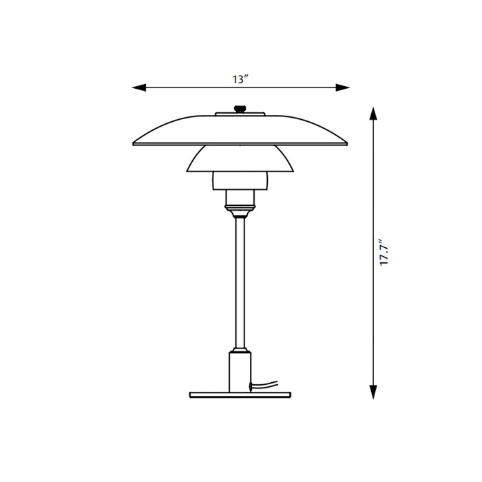PH 3½-2½ Table Lamp - line drawing.