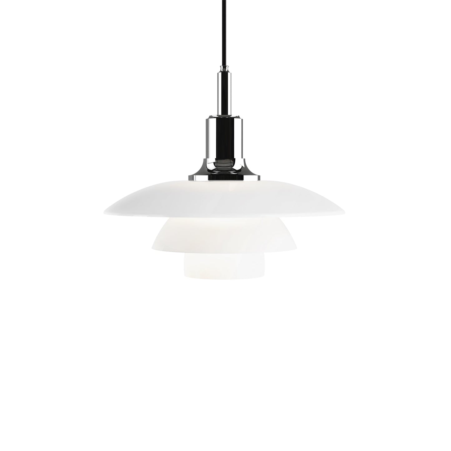 PH 3½-3 Glass Pendant Light in High Lustre Chrome Plated.