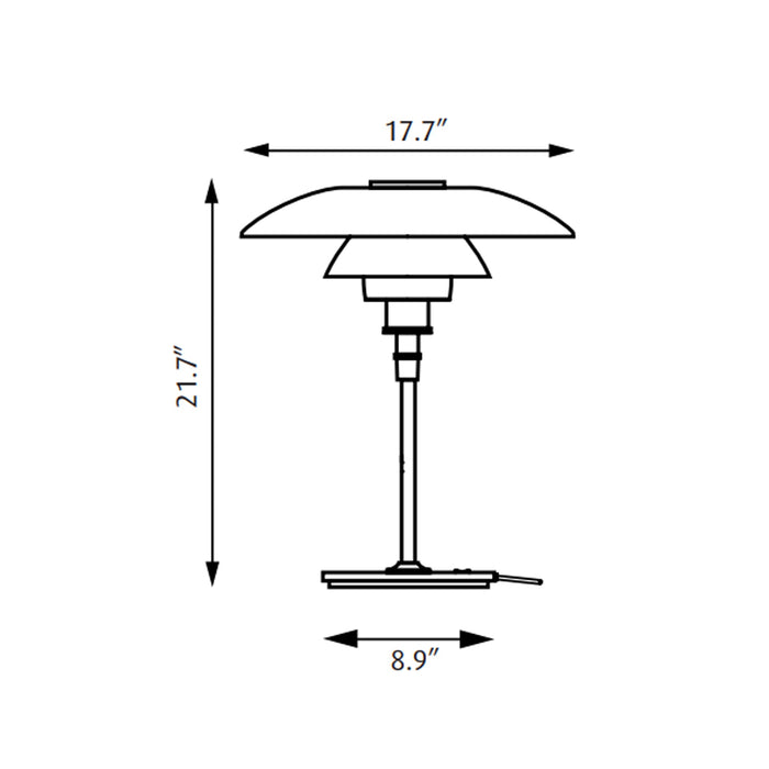PH 4½-3½ Table Lamp - line drawing.