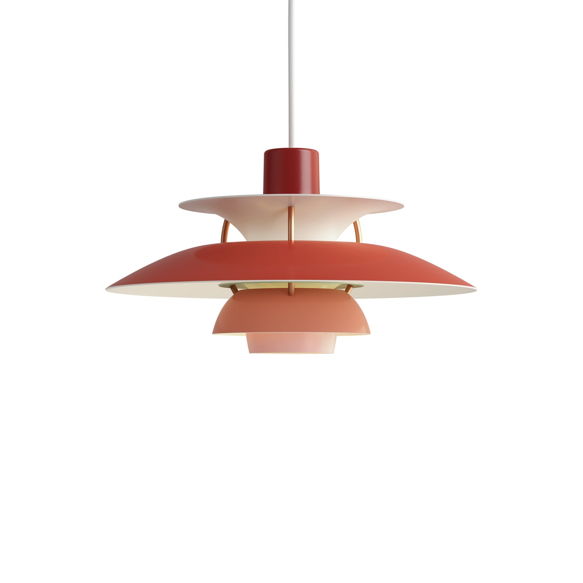 PH 5 Mini Pendant light in Hues of Red.