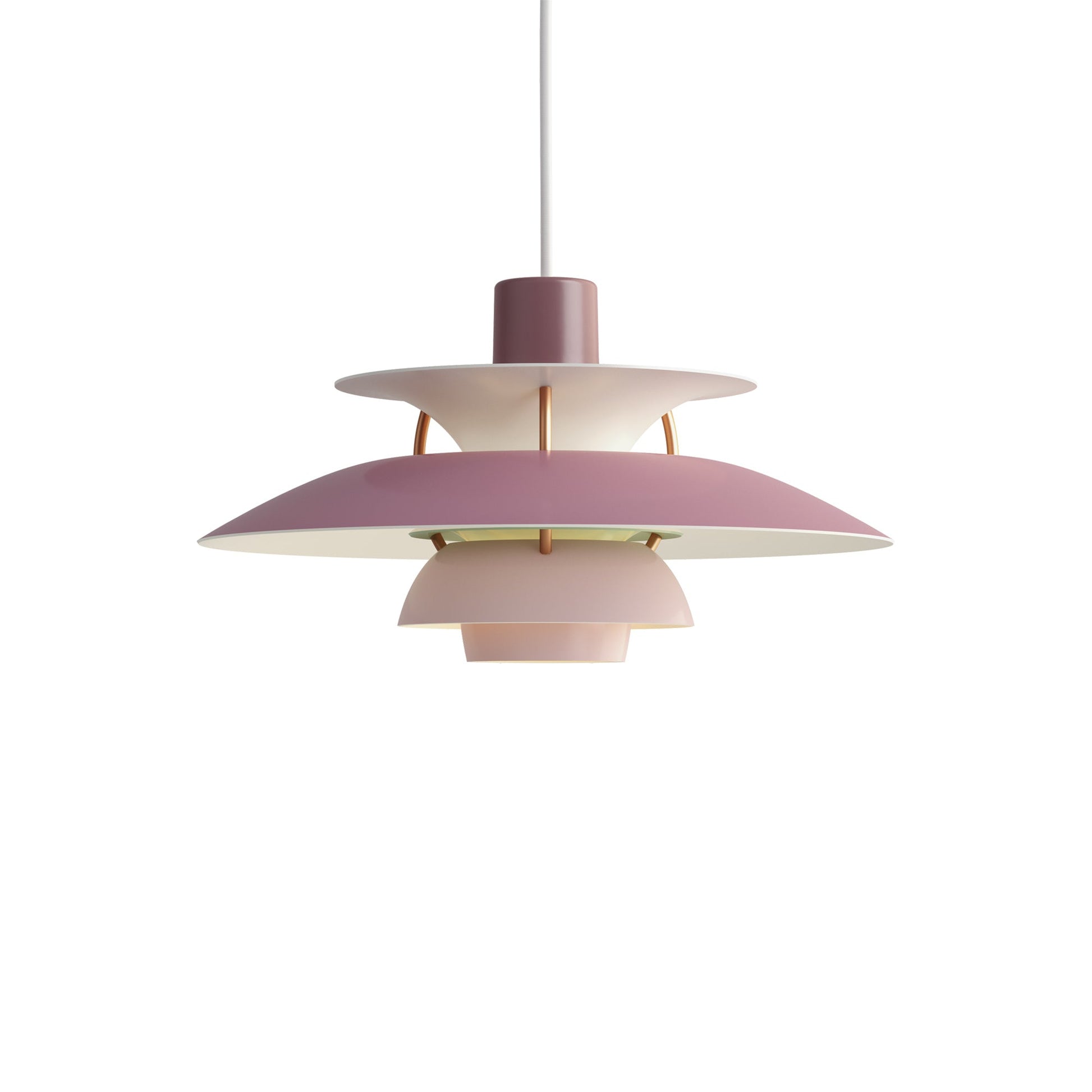 PH 5 Mini Pendant light in Hues of Rose.