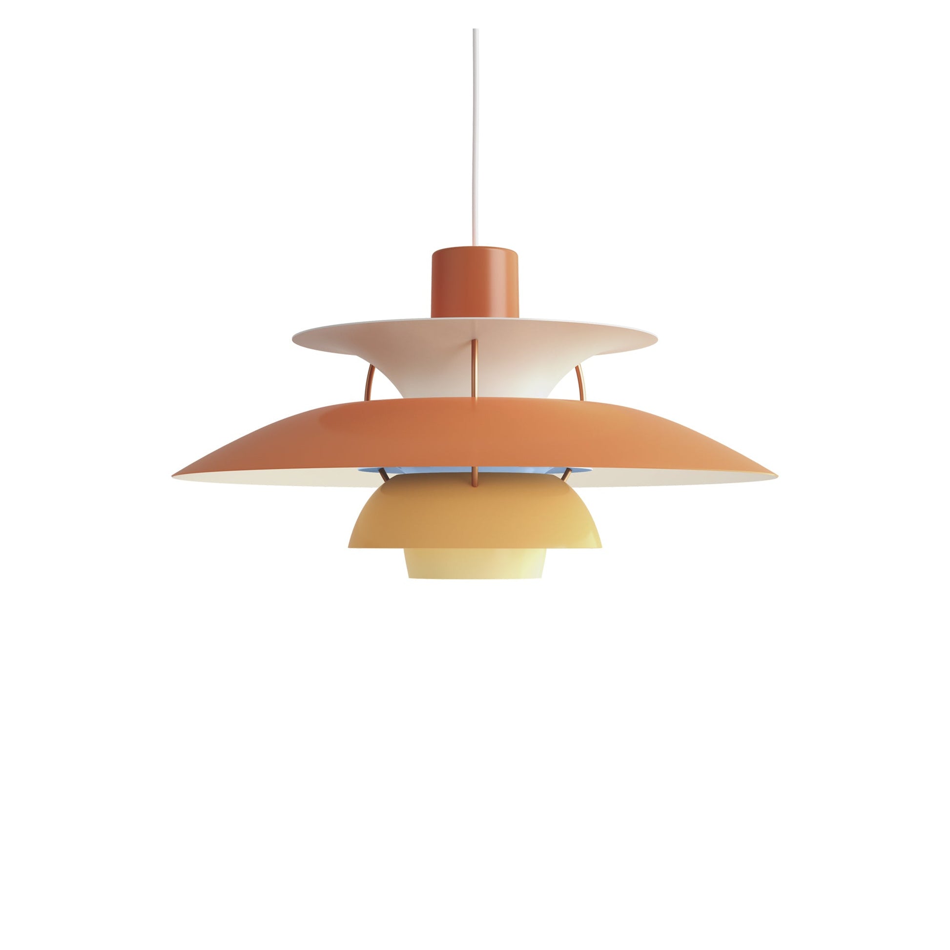 PH 5 Pendant Light in Hues of Orange.