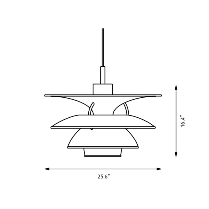 PH 6½-6 Pendant Light - line drawing.