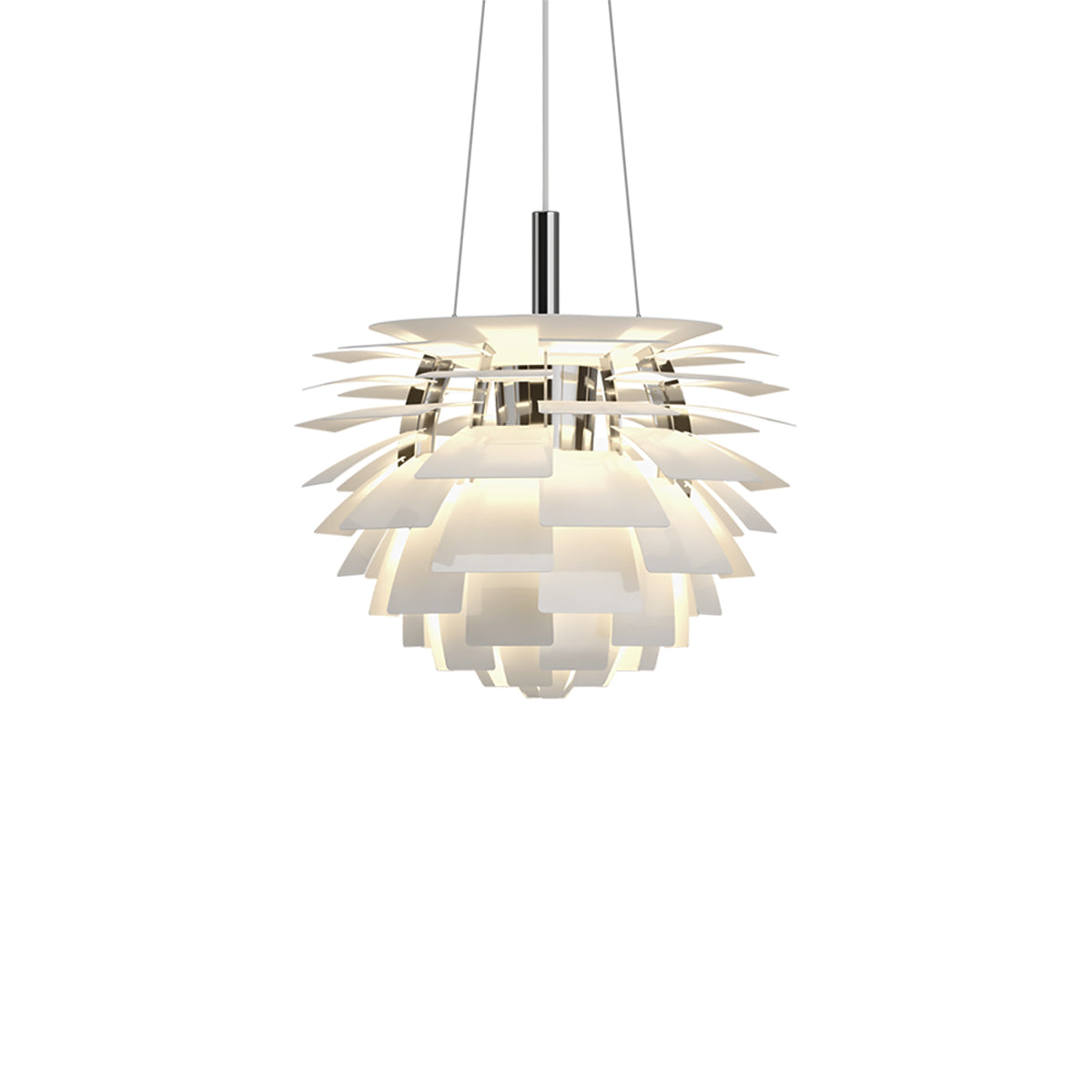 PH Artichoke Pendant Light in White (18.9-Inch).