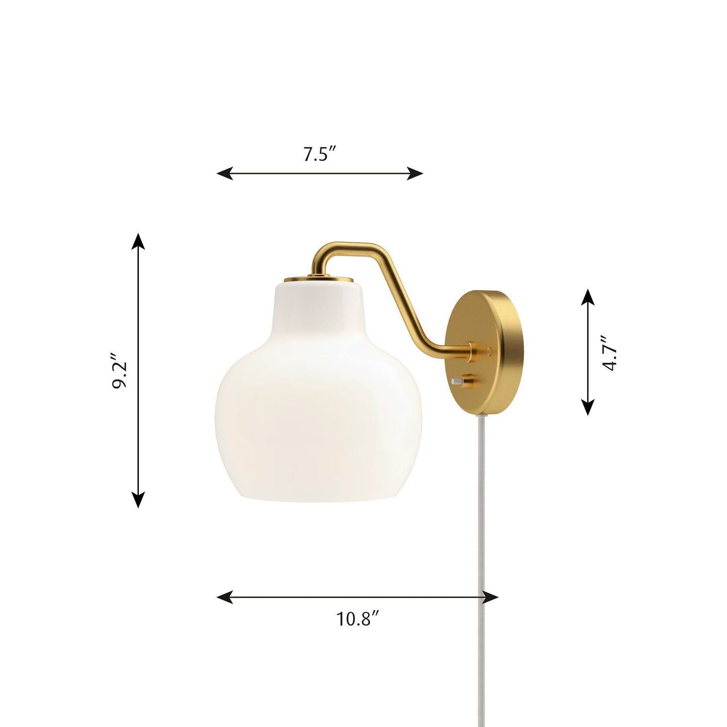 VL Crown Wall Light - line drawing.