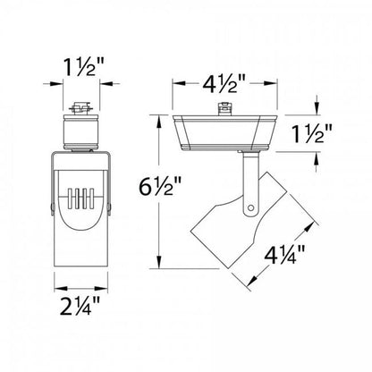 Low Voltage 007 Track Head - line drawing.