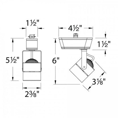 Low Voltage 809 LED Track Head - line drawing.