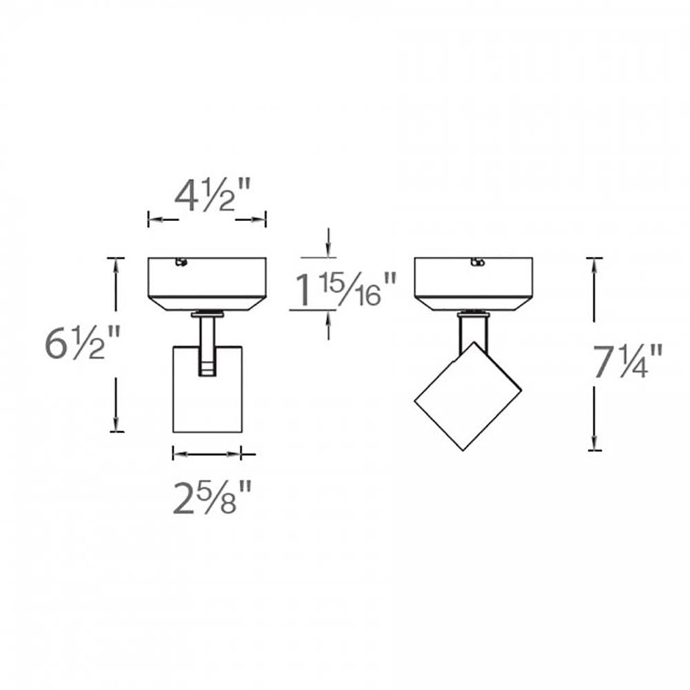 Lucio 6010 LED Monopoint Spot Light - line drawing.