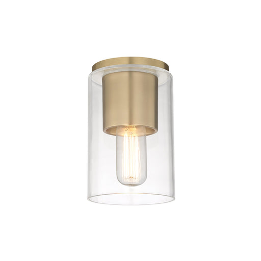 Lula Flush Mount Ceiling Light in Bronze and Clear.