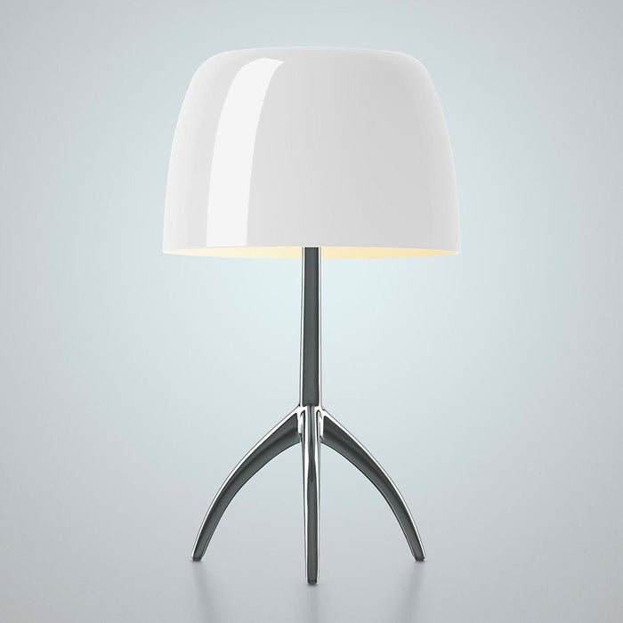 Lumiere Table Lamp in Aluminum/White (Large).