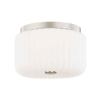 Lydia Flush Mount Ceiling Light in Polished Nickel.