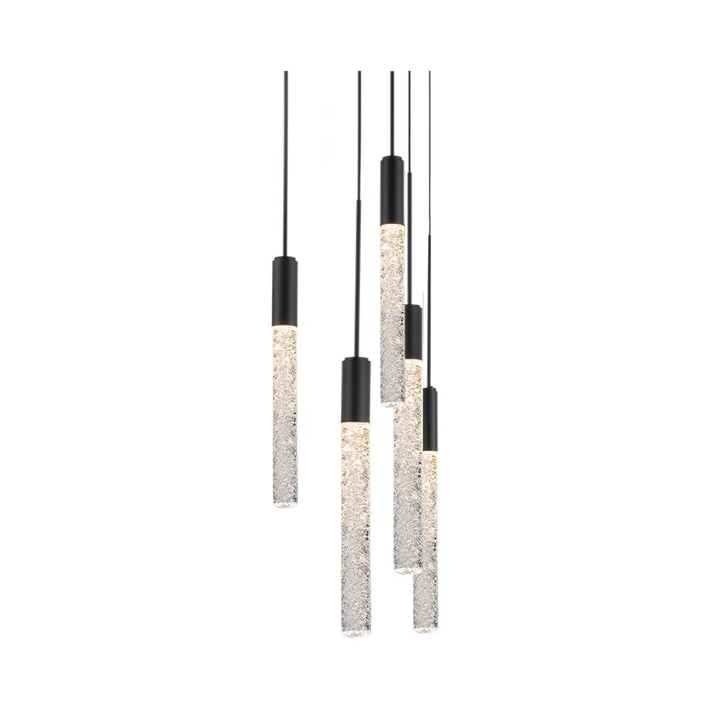 Magic Round LED Chandelier in 5-Light/Black.