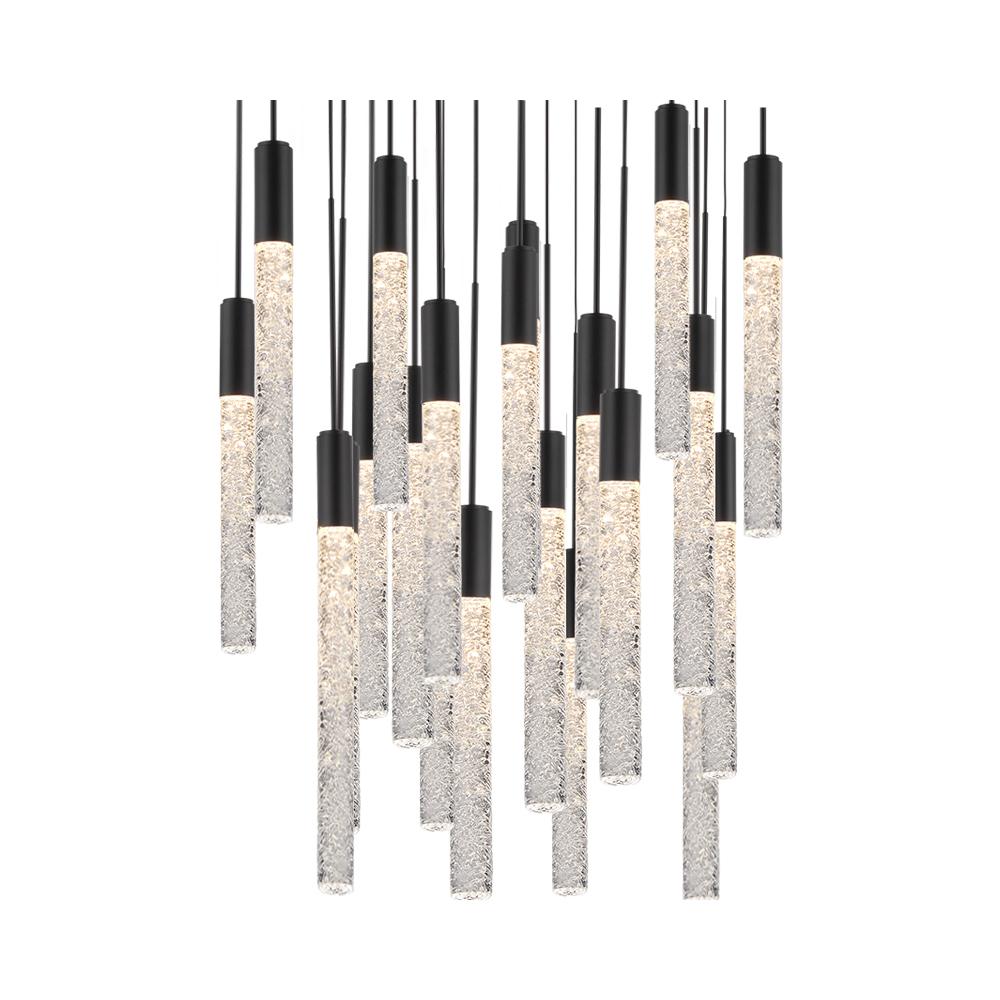 Magic Round LED Chandelier in 21-Light/Black.