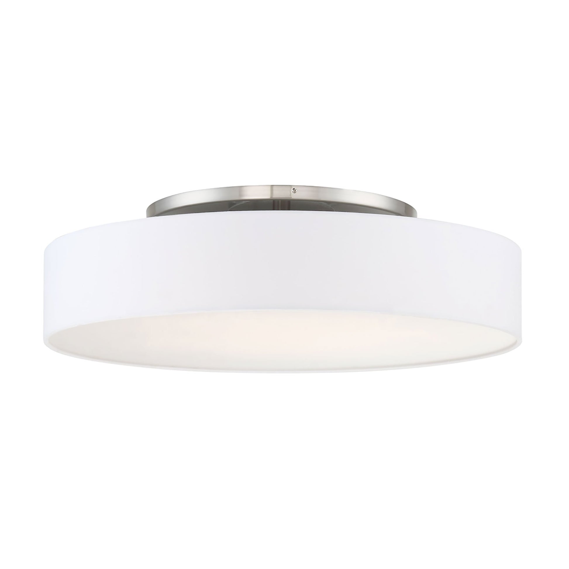 Manhattan LED Semi-Flush Mount Ceiling Light in Brushed Nickel (Large).