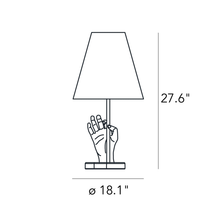 Mano Table Lamp - line drawing.