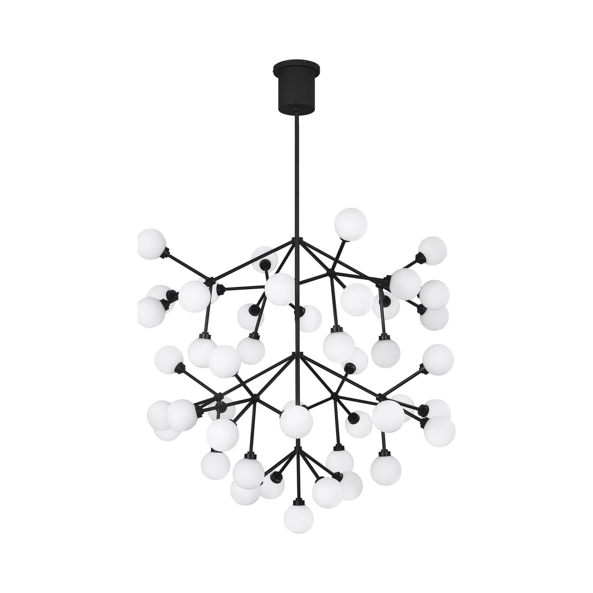 Mara Grande LED Chandelier in Matte Black.