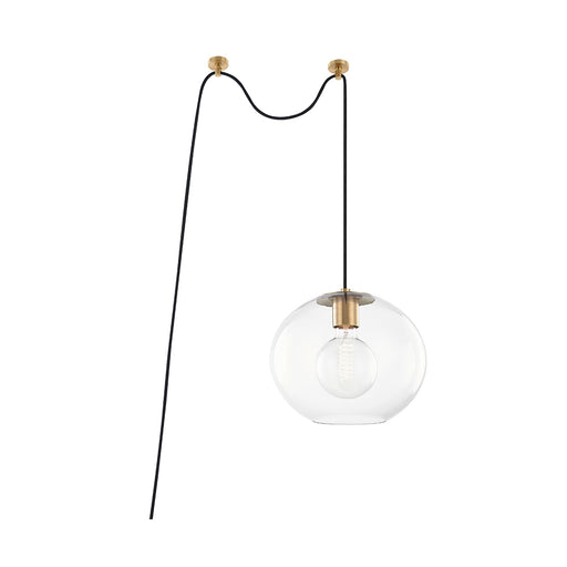 Margot Pendant Light in Bronze and Clear.
