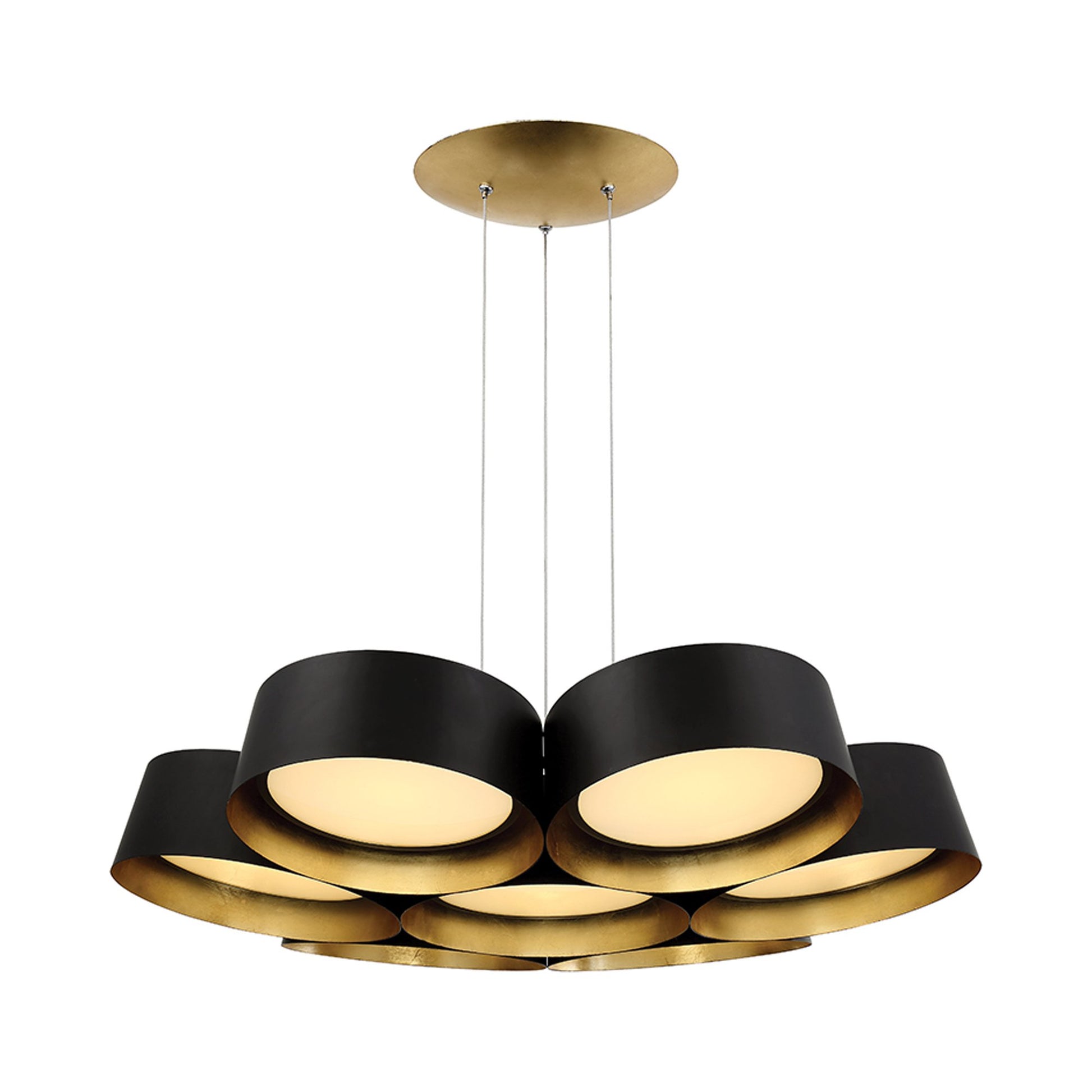 Marimba LED Chandelier in Medium/Gold Leaf/Bronze.