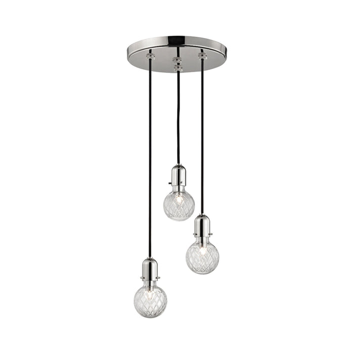 Marlow Multipoint Pendant Light in Polished Nickel.