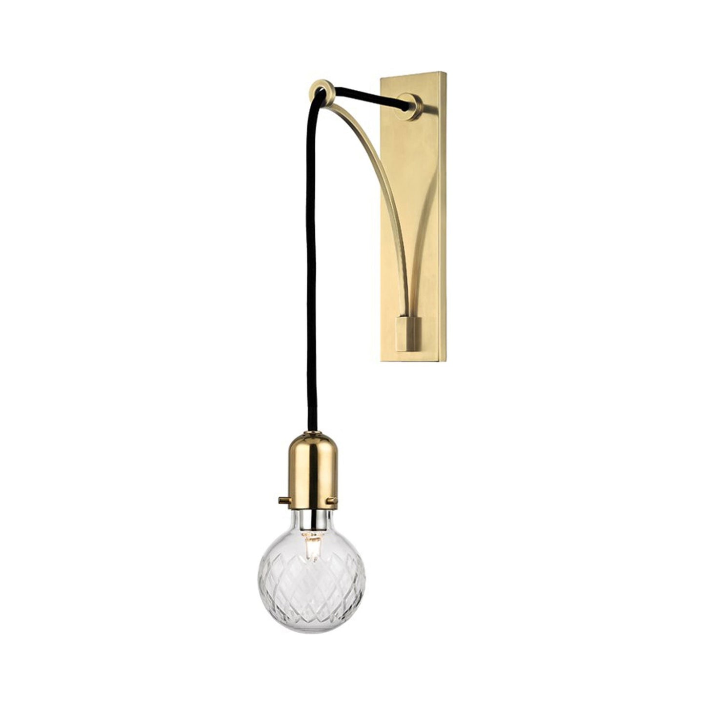 Marlow Wall Light in Aged Brass.