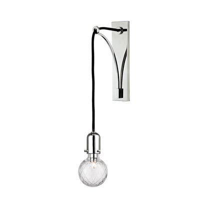 Marlow Wall Light in Polished Nickel.