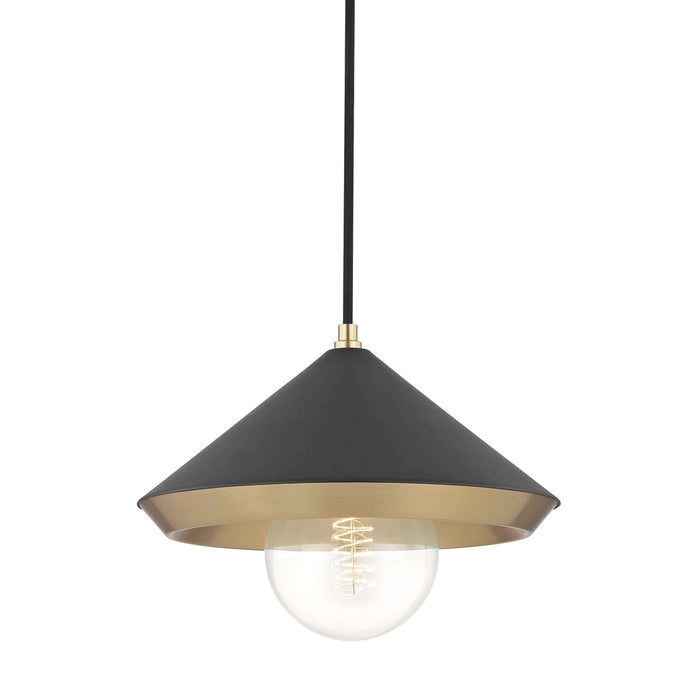 Marnie Pendant Light in Aged Brass / Black (Small).