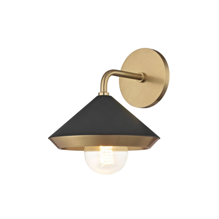Marnie Wall Light in Aged Brass / Black.