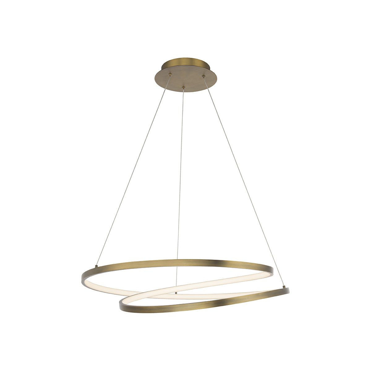 Marques LED Pendant Light in Aged Brass (Small).